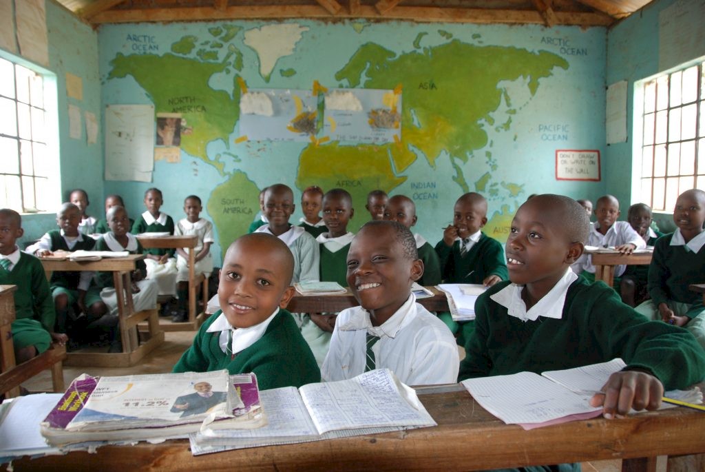 Kenyan school children in class