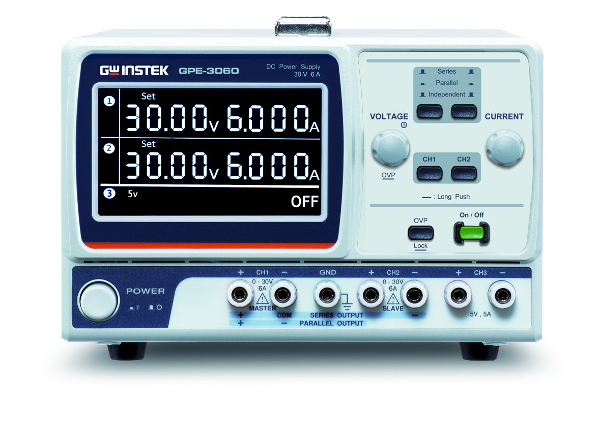 3-channel, 385W linear DC power supply
